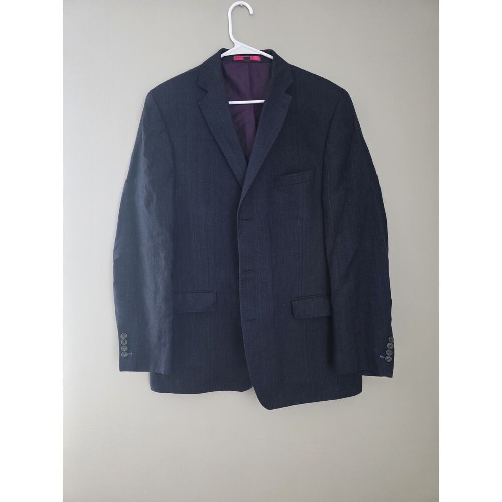 Boden x Abraham Moon Men’s Blazer 42L-Authentic Yorkshire Wool - Navy Blue Tweed
